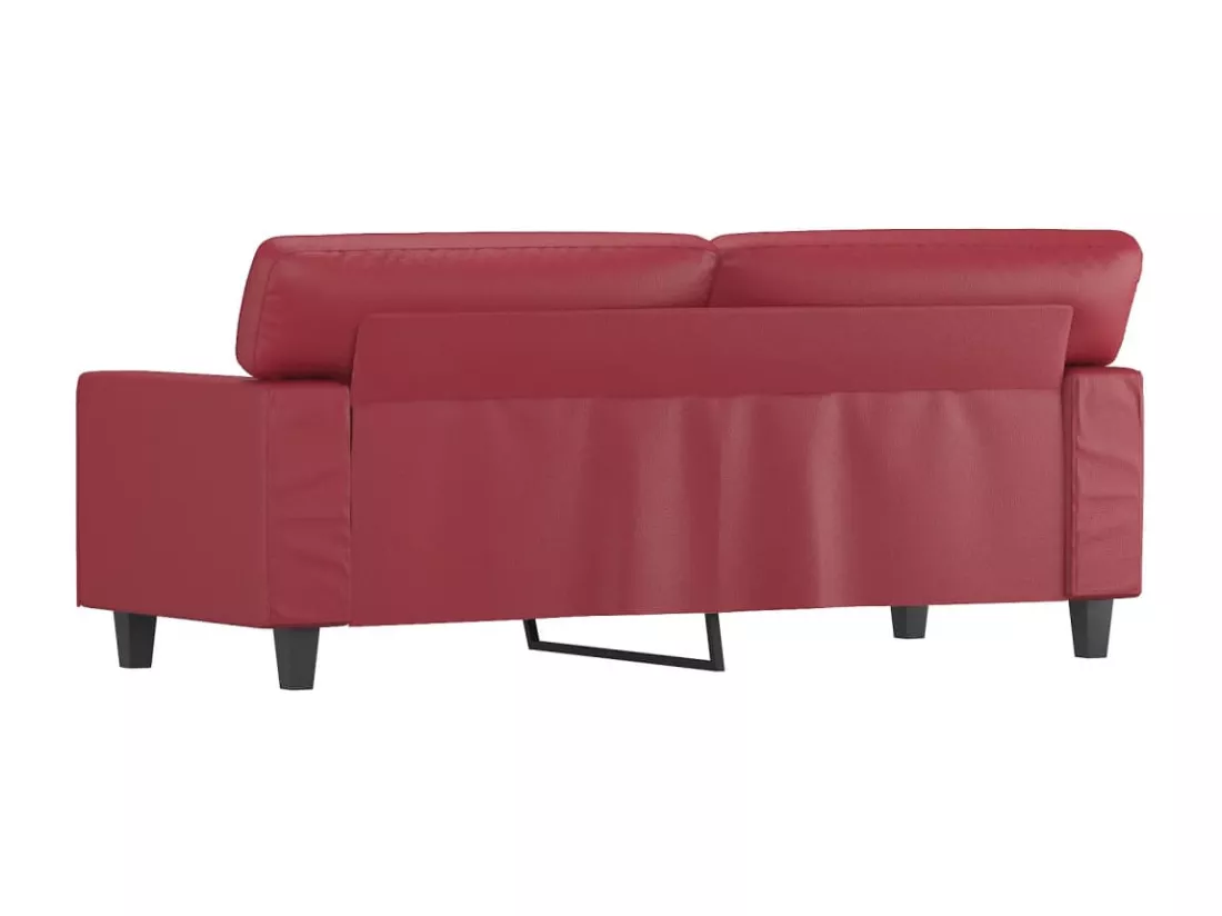 Canapé à 2 places Rouge bordeaux 140 cm Similicuir