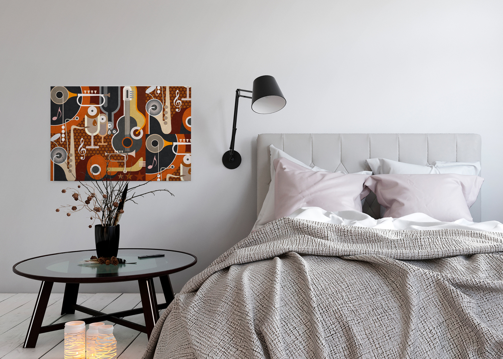 Leinwandbild INSTRUMENTE - orange-braun - 90x60 cm