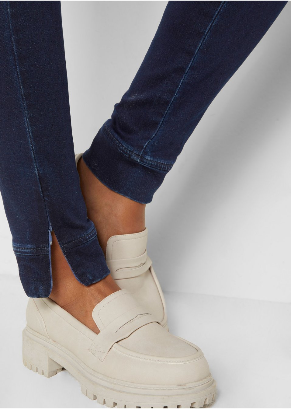 Pantalon taille extensible style denim