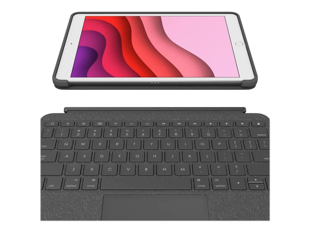 Logitech® | Combo Touch - Tastatur og folio-kasse - med trackpad - bagbelyst - Apple Smart connector - QWERTY - Pan Nordic - grafit - for Apple 10.2-inch iPad (7. generation, 8. generation, 9. generation)