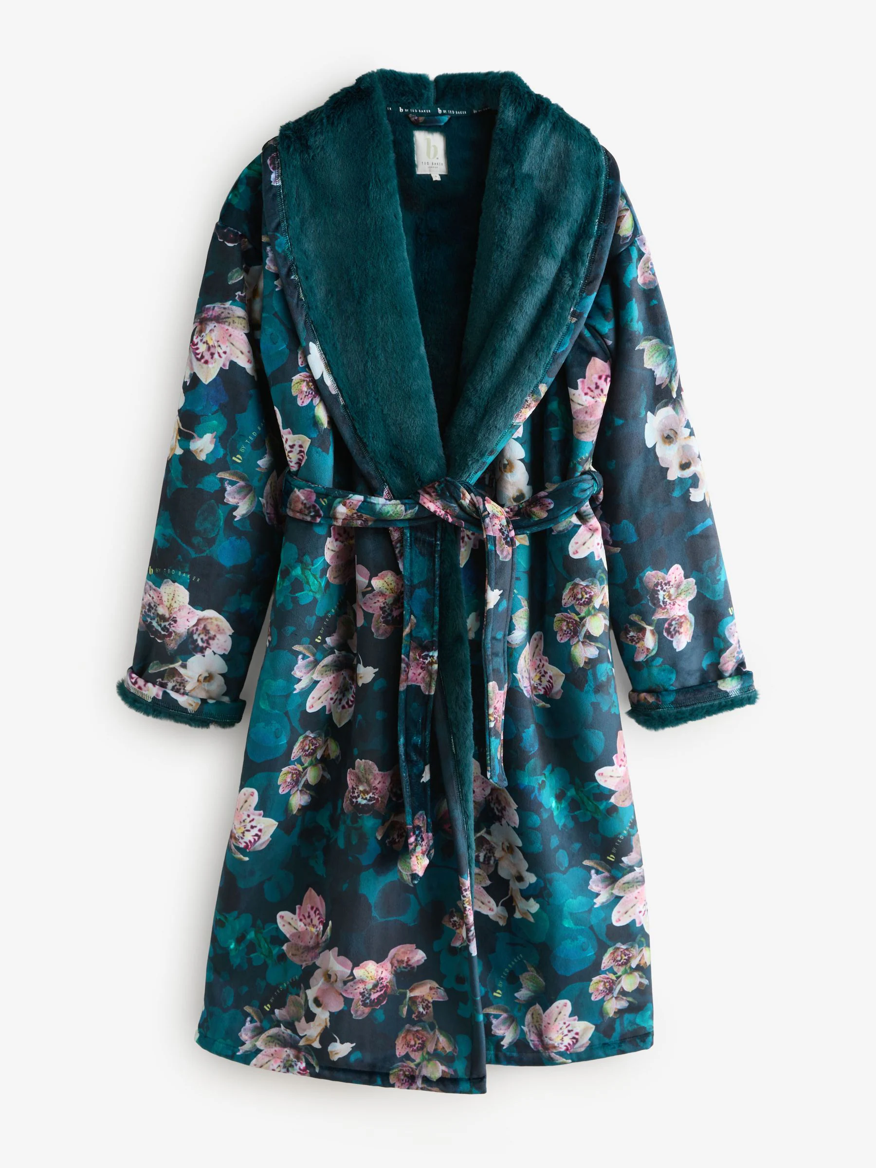 B by Ted Baker Dark Teal Floral Cosy Robe