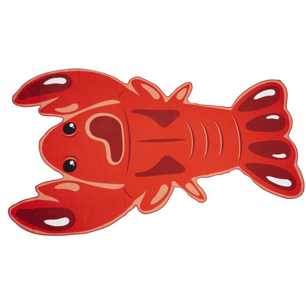 Serviette de plage microfibre forme homard rouge