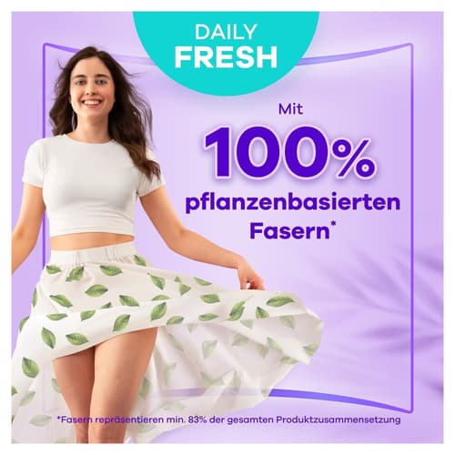 Always Daily Fresh Slipeinlagen Long, mit 100 % pflanzenbasierten Fasern, 38 Stück, ohne Duft