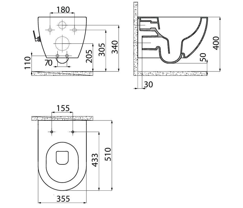 Geberit UP100 toiletset met Sanigoods Bidet randloos toilet met warm/koud water sproeier
