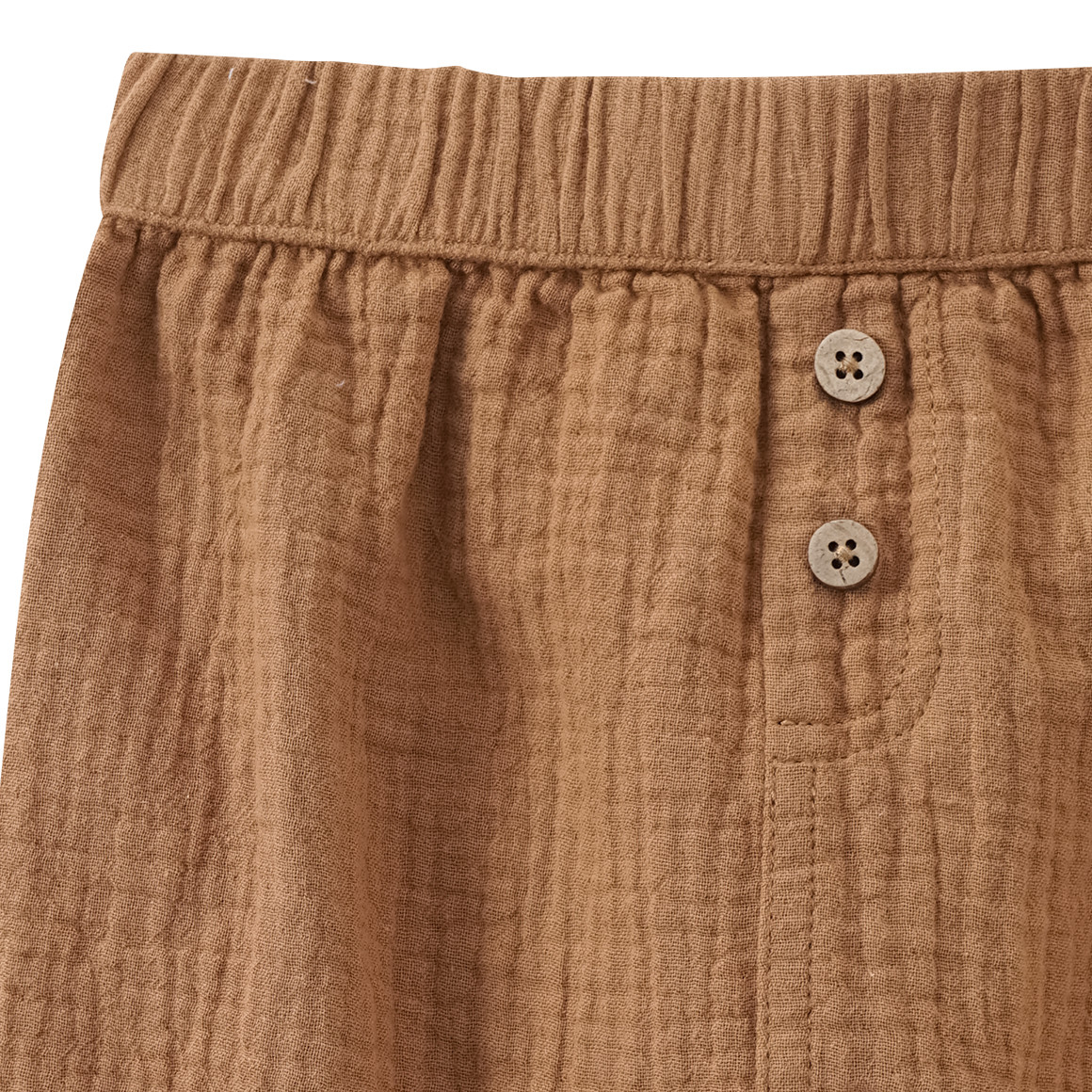 Topomini Pure Collection Baby Musselin-Shorts mit Elastikbund braun