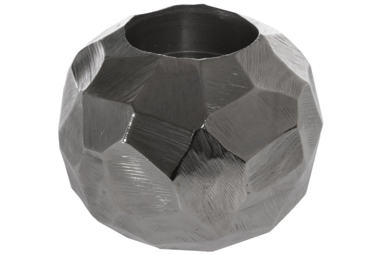Teelichthalter BOWLO - silber - Ø 8 cm