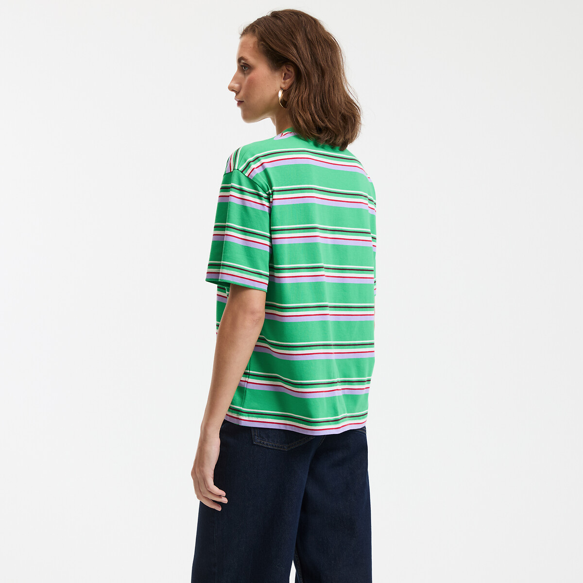 COLEÇÃO LA REDOUTE<br>Camiseta listrada com gola redonda e mangas curtas