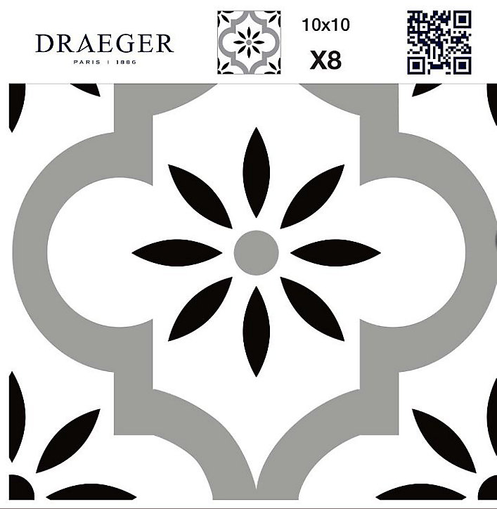 8 carreaux adhésifs motif Marrakech bris L.10 x H.10 x l.0,4cm
