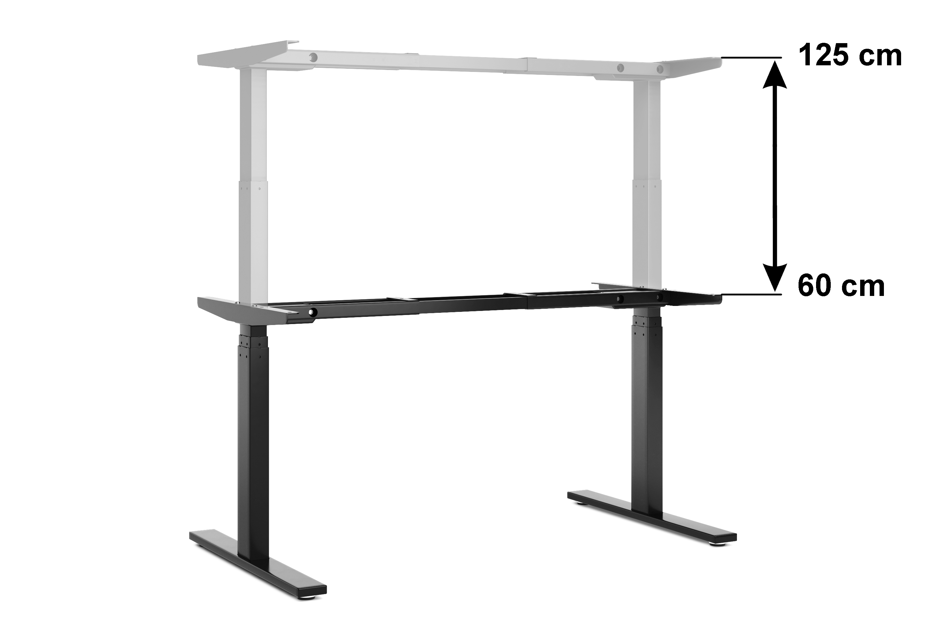 Tischgestell Stehpult elektrisch schwarz 160 - 180 cm