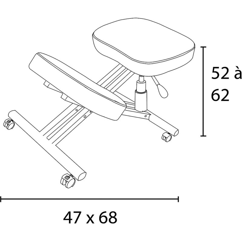 Siège ergonomique assis genoux Unilux Ergo Leg, noir