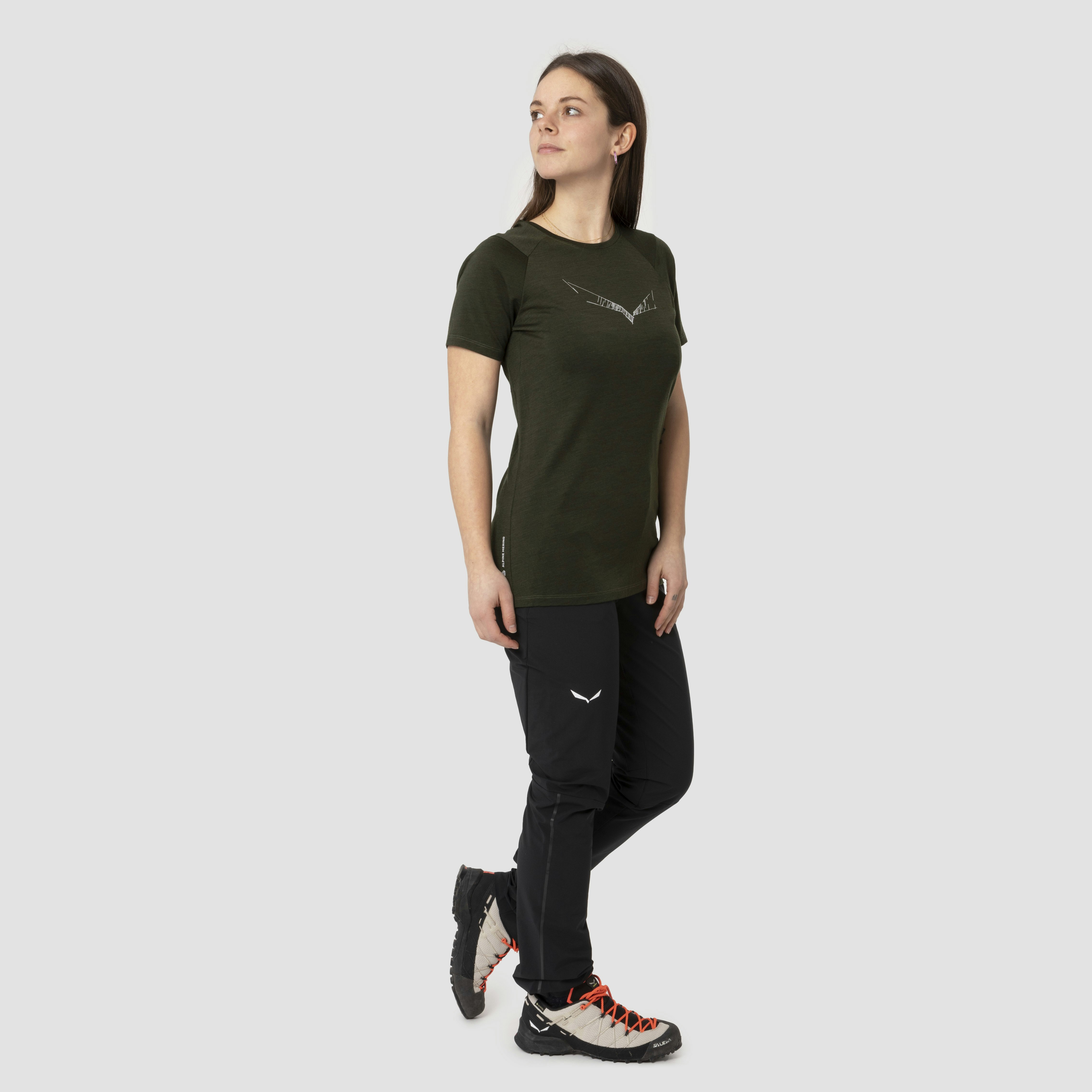 Pure Eagle Sketch Merino T-Shirt Damen