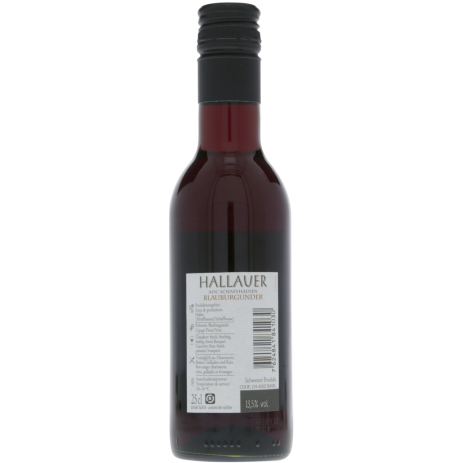 Schaffhausen AOC Hallauer Blauburgunder Weinkeller zum Stauffacher -25cl