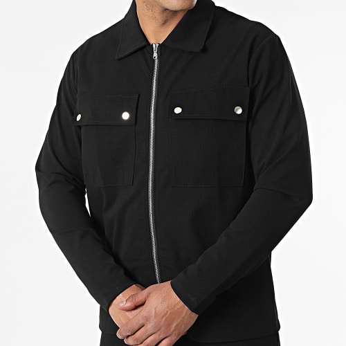 Ensemble Veste Zippée Pantalon Cargo 22047 Noir