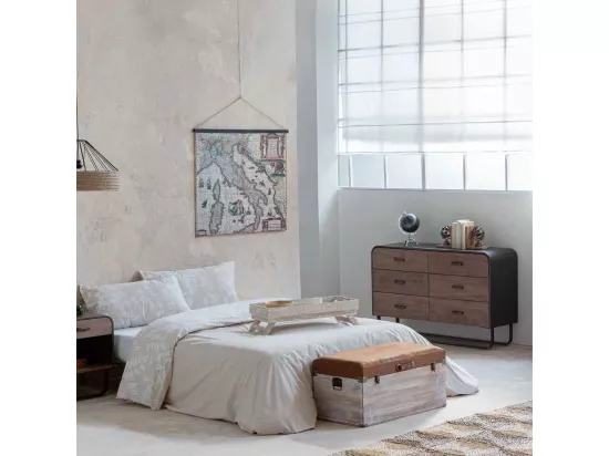 Toile parchemin imprimée sur tissu 97x81x1,8h
