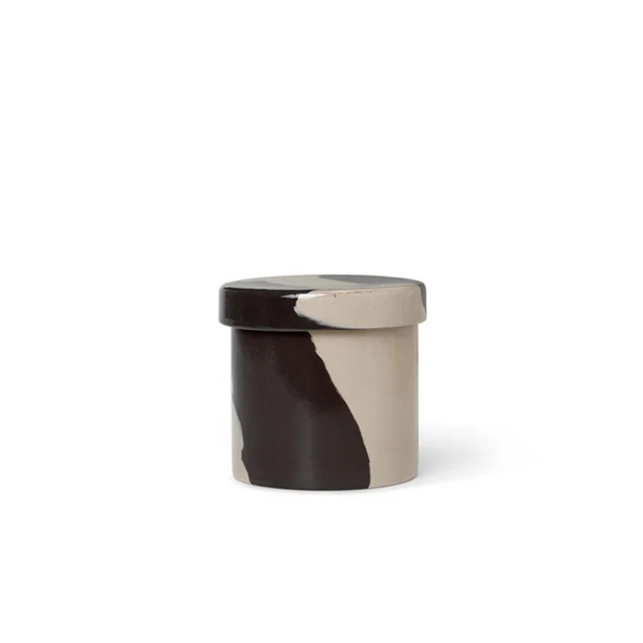 Ferm Living - Inlay Steinzeug Behälter, Ø 9,8 cm, sand / braun