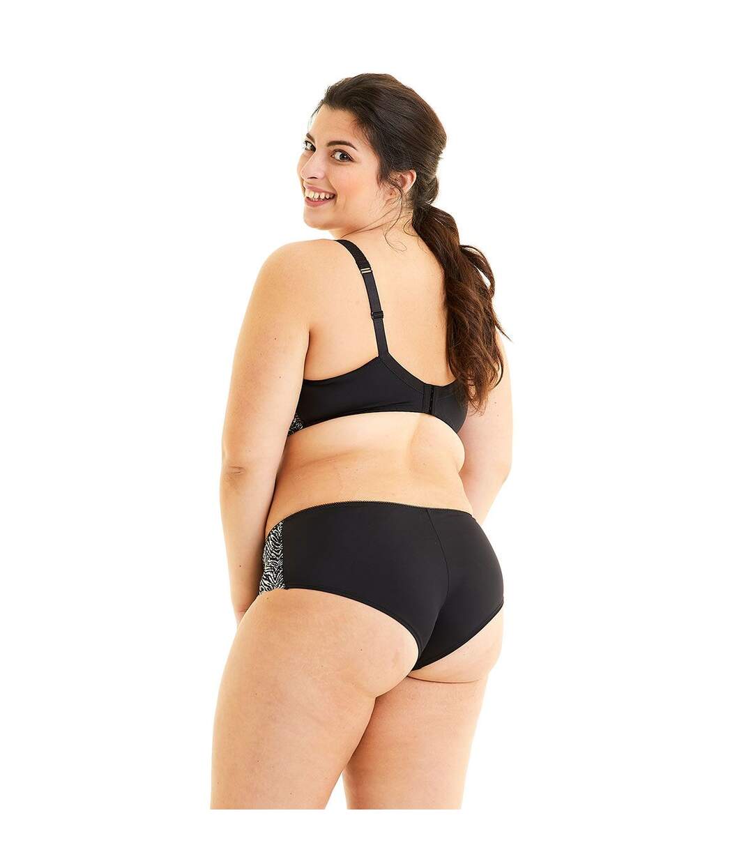 Soutien-gorge grand maintien noir/ivoire Elena