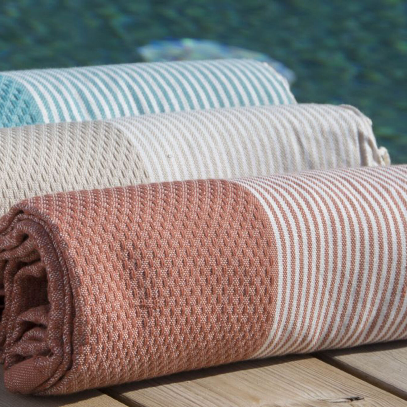 Febronie Fouta Nid d'Abeille Ibiza terracotta - 100x200 cm