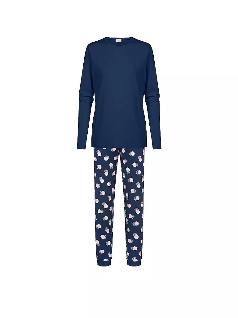 MEY Pyjama SCRIBBLED DOTS dunkelblau