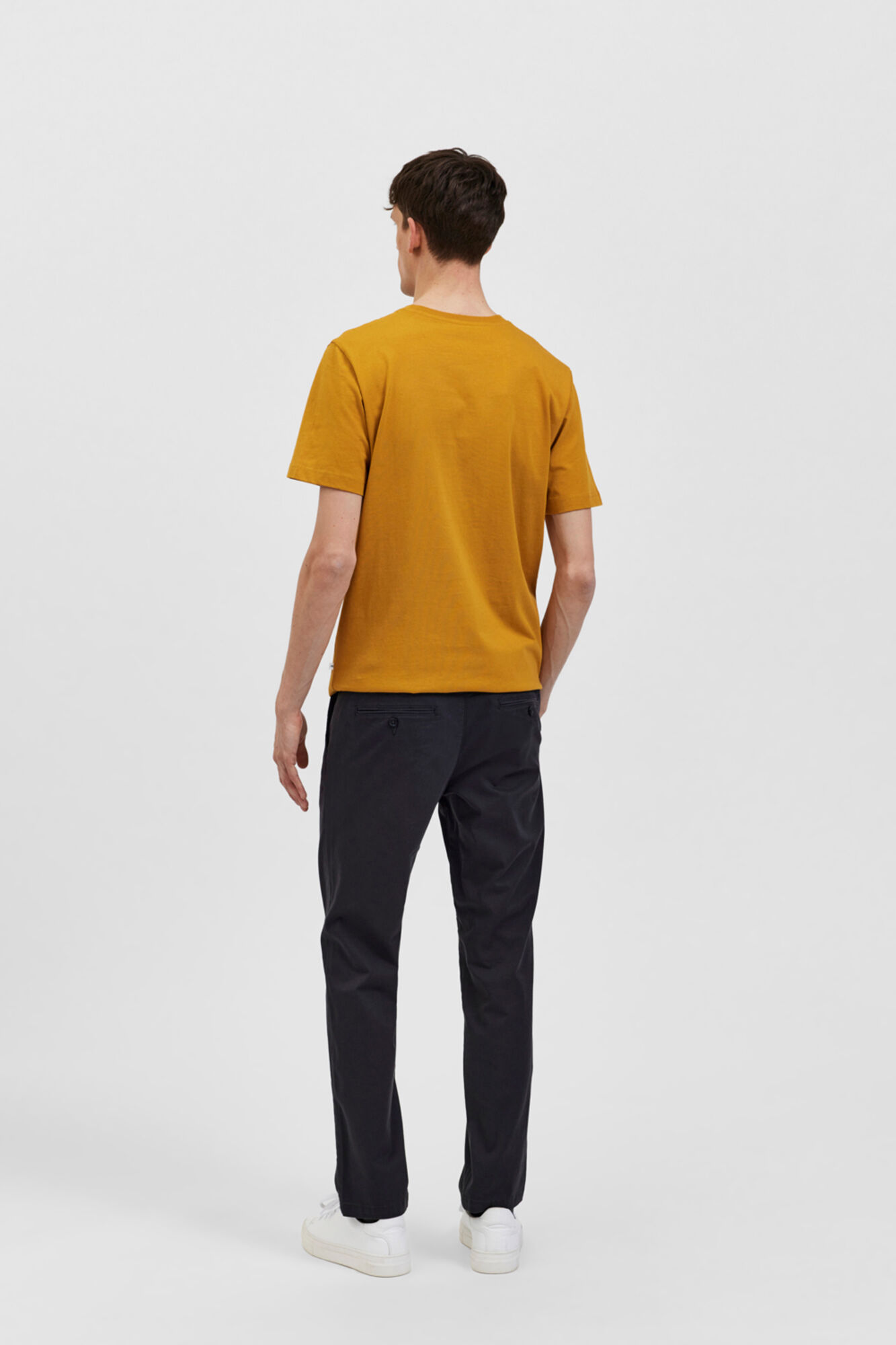 Calça chino comprida slim fit - cinza