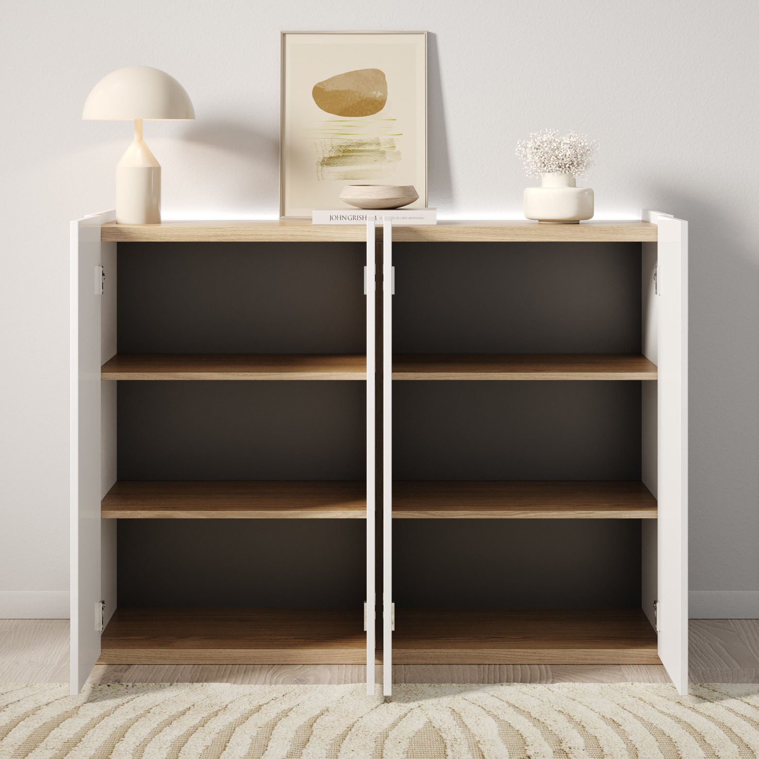 Encore - Schoenenkast met 6 vakken - Wit - 126x40x95 cm