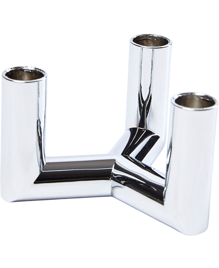 Uyuni MATRIX Candle Holder - 3'arm Mini Taper - Chrome - 7,5 x 4,5 Chrome