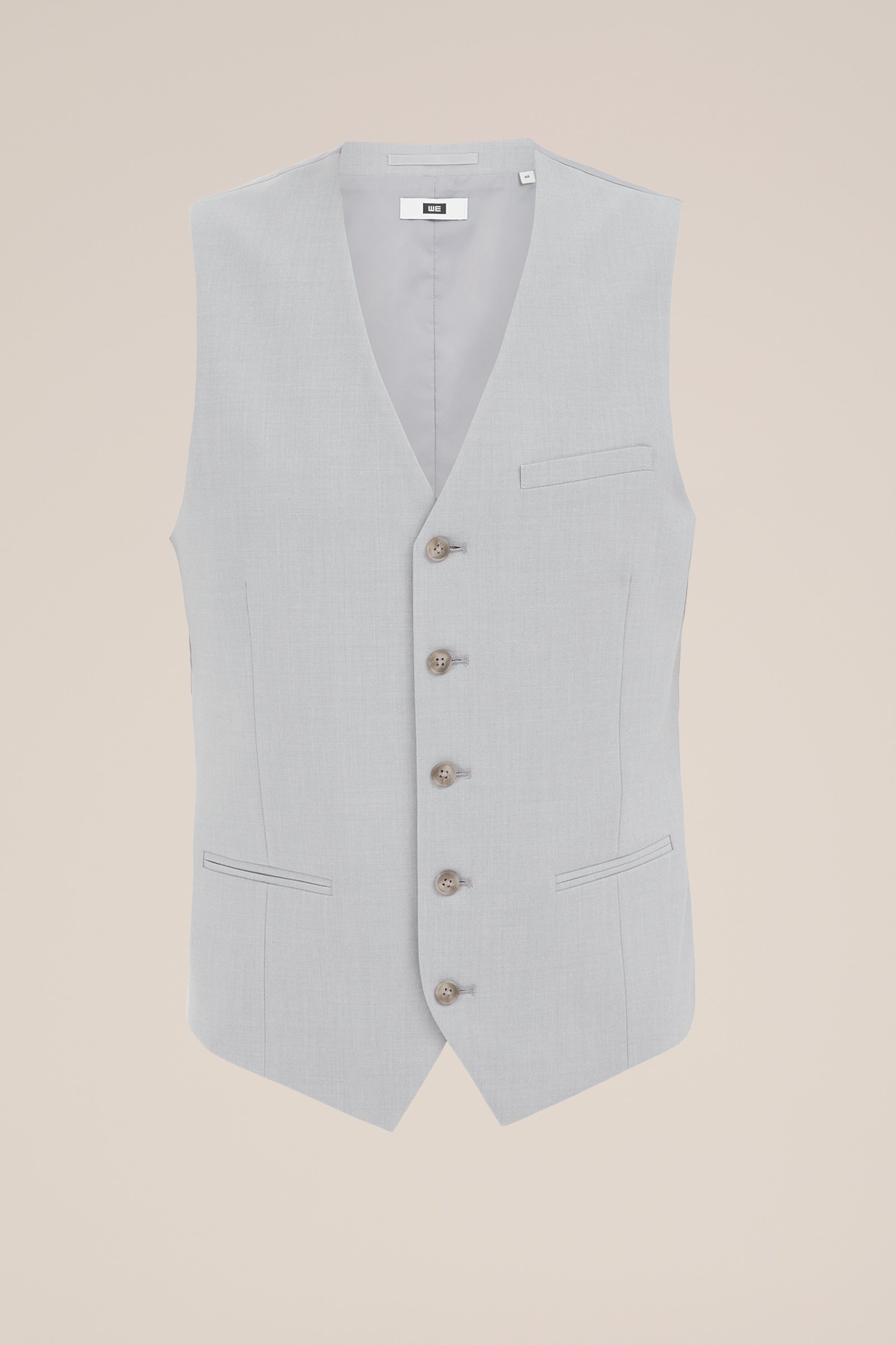 slim fit gilet Fundamentals Lichtgrijs gemeleerd