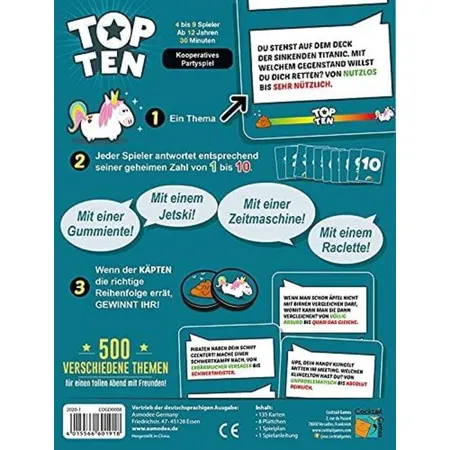 Asmodee Cocktail Games Partyspiel Top Ten
