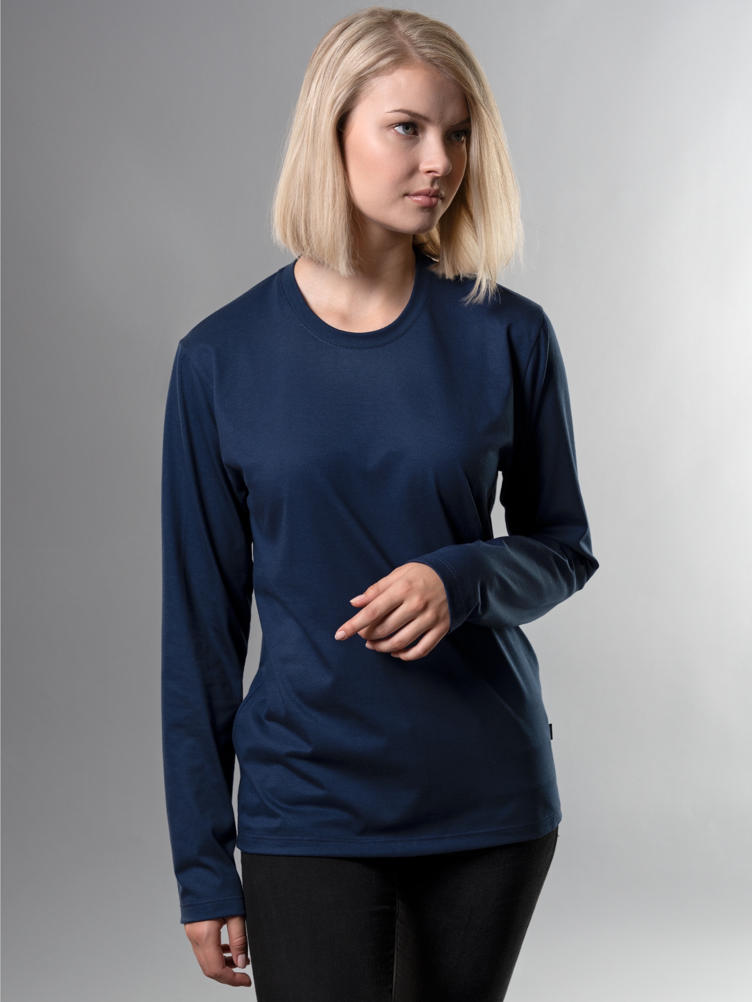 Langarmshirt aus 100% Baumwolle Night-blue