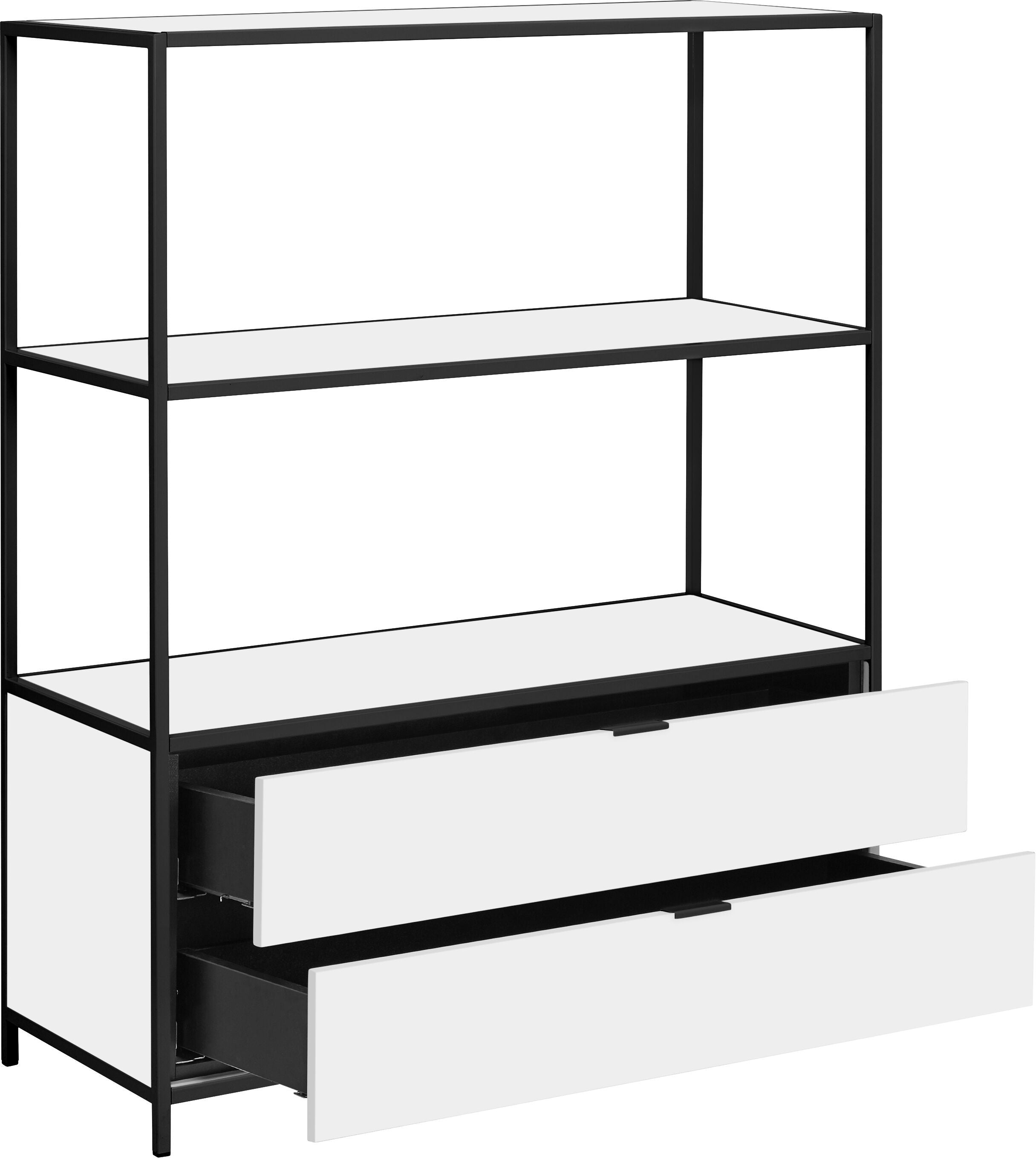 SEVEN Highboard - Weiss / B: 93.2 cm x T: 39.0 cm x H: 116.0 cm