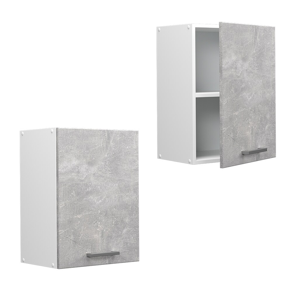 Vicco Hängeschrank Küchenschrank Küchenzeile R-Line 45 cm Weiß Beton Tür Fächer