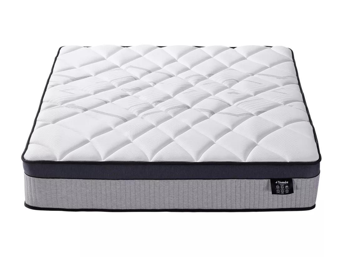 Ensemble 180 x 200 cm sommier tapissier + matelas hybride ressorts ensachés 5 zones et mousse à mémoire de forme ép.30cm - PATNOS de YSMÉE