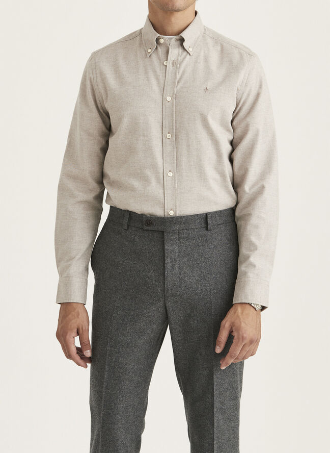 Morris Stockholm Watts Flannel Shirt-Slim Fit / 05 Khaki / S Khaki