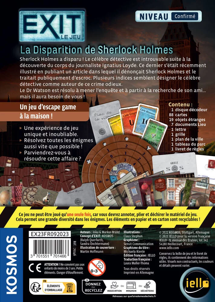 EXIT - LA DISPARITION DE SHERLOCK HOLMES