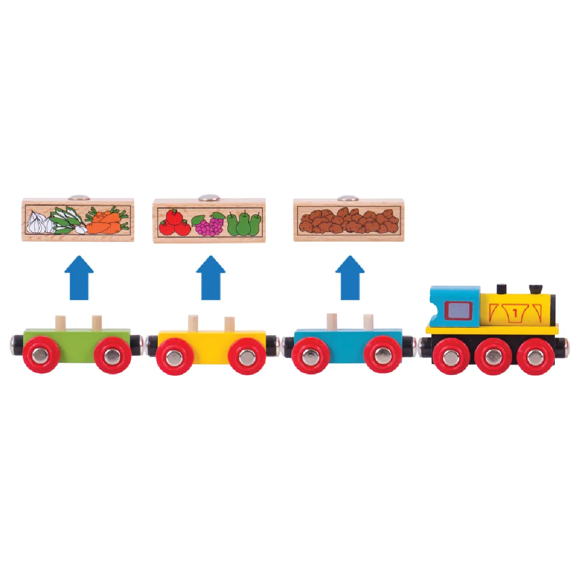 Bigjigs Rail Moteur de Train de Fruits et Légumes