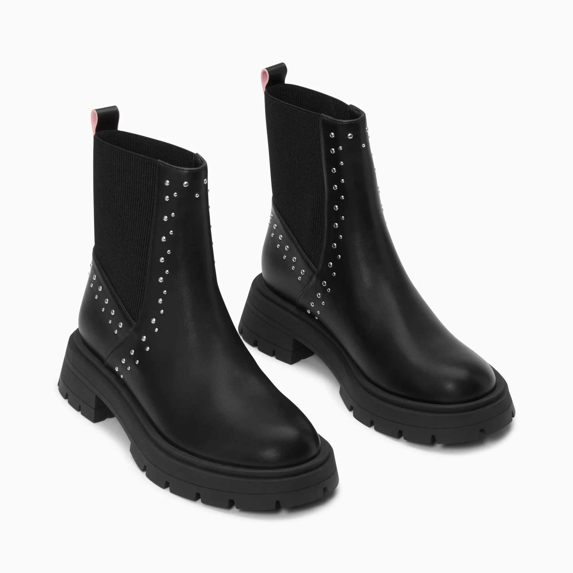 Bottines-Bottines montantes Montmartre noires à clous et élastique