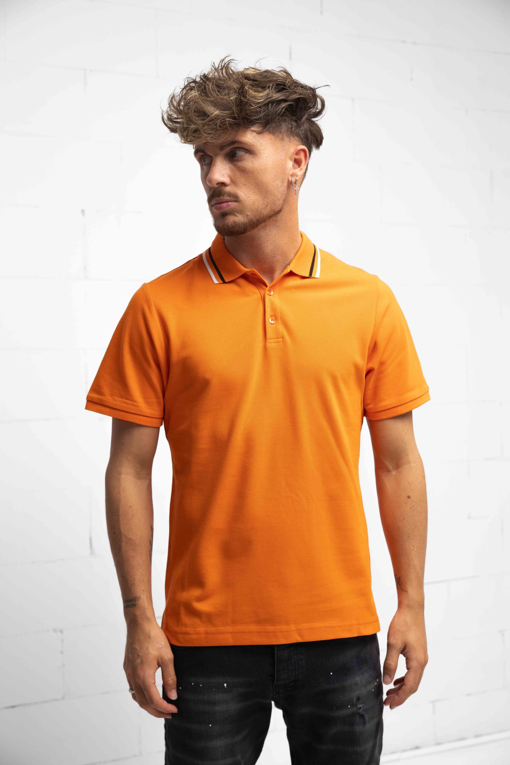 Cruyff Dos Rayas Polo Heren Oranje