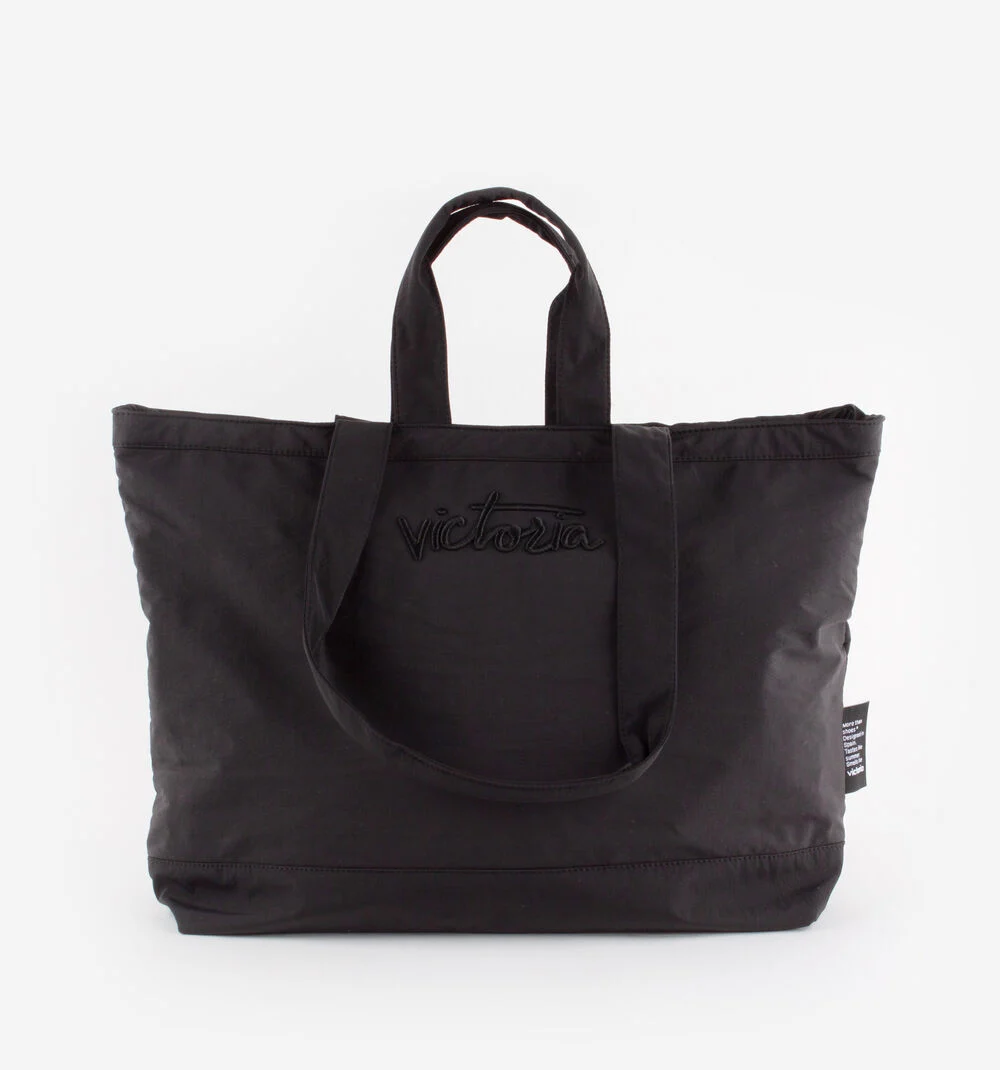 SAC SHOPPING NYLON BRODÉ Sac shopping pour femme NEGRO