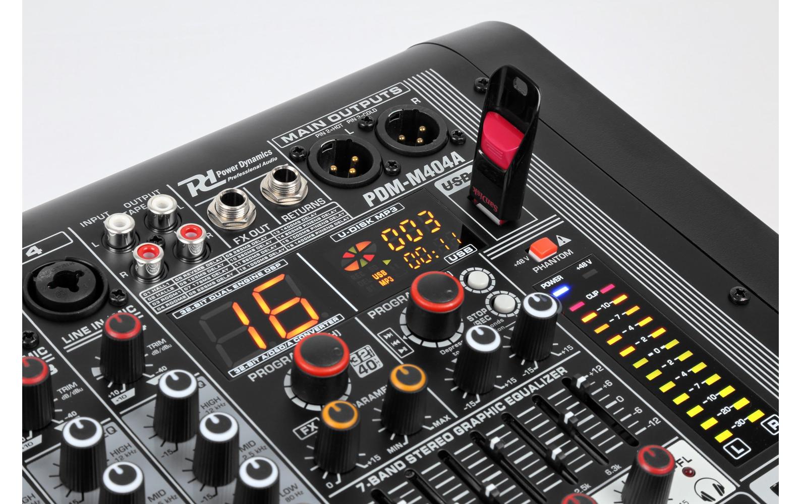 Mischpult PDM-M404A<br>4-Kanal Power Mixer