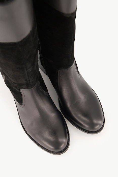 Lederstiefel, XL-Schaft, Zipper, Weite H