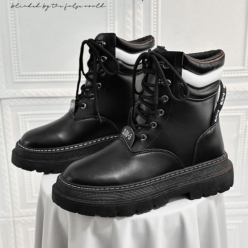 Tanzanite - Veterschoenen met plateauzool