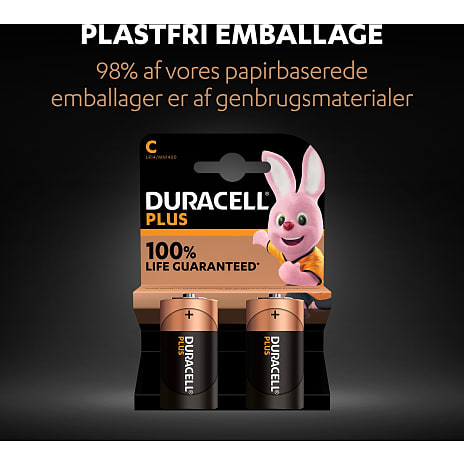 Duracell Plus C batterier 2-pak