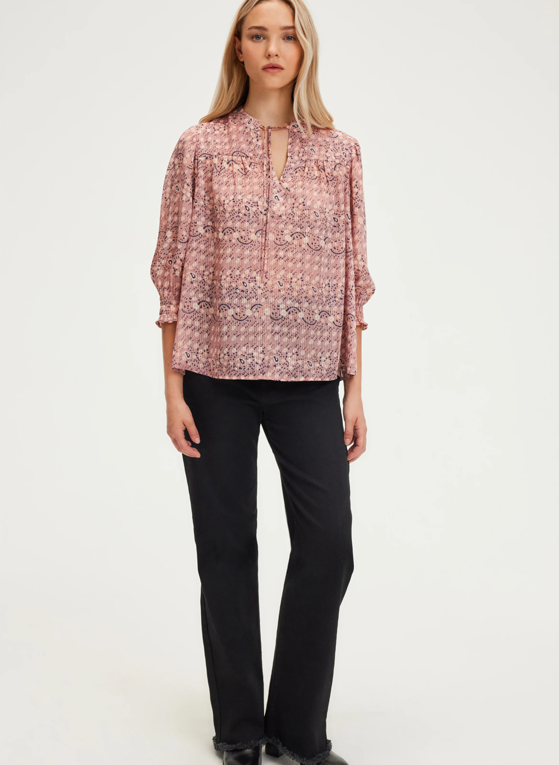 BELPHERA - Blouse droite à col rond | Rouge