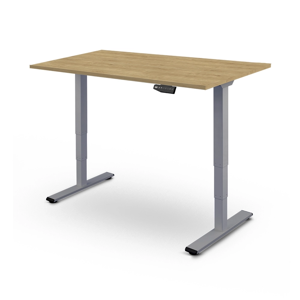 CONTINI höhenverstellbarer Bürotisch 200 x 90 cm Eichendekor / Gestell dunkelgrau