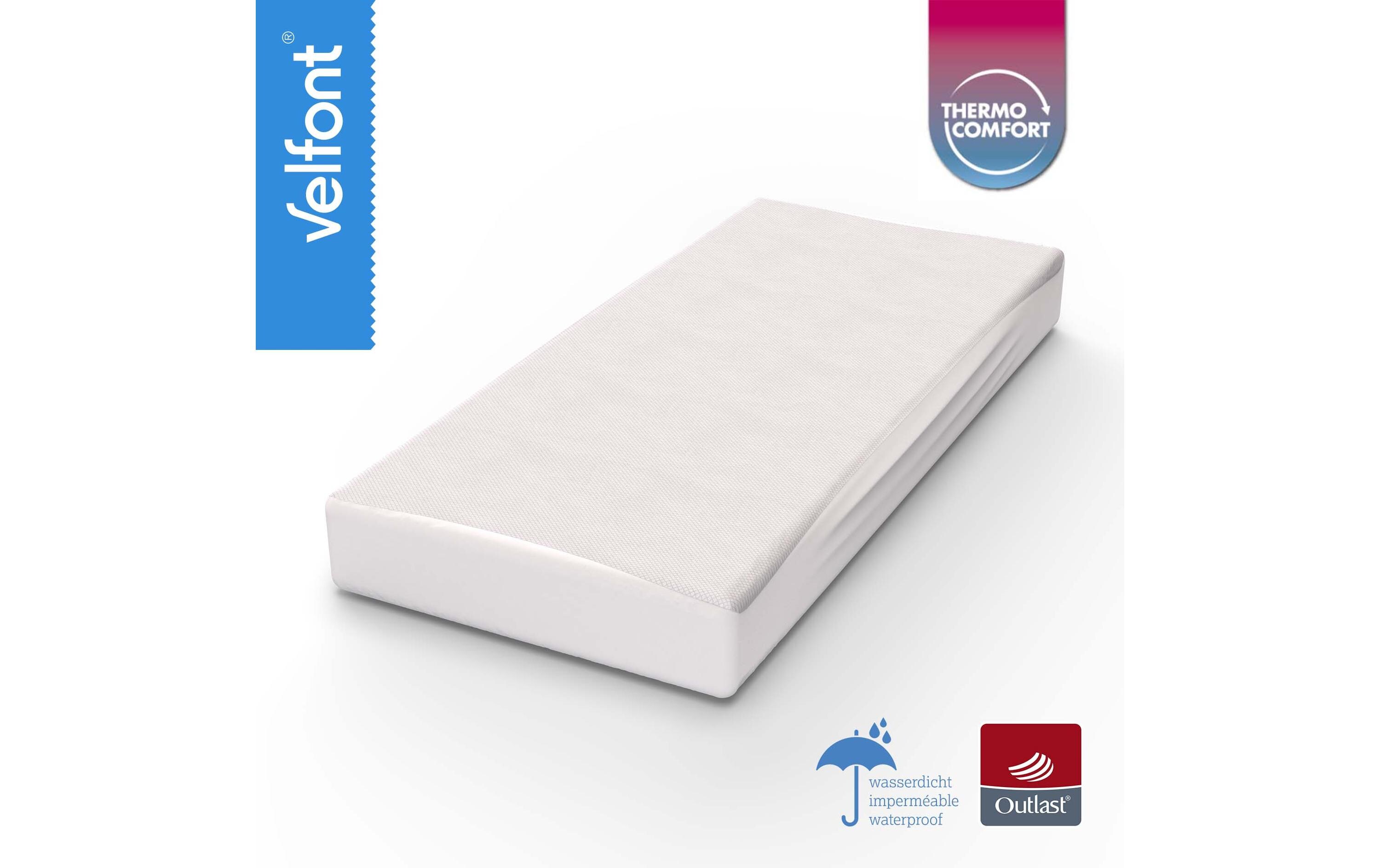 Matratzenauflage Alaska Outlast 140 x 200 cm, Weiss<br>Wasserdichte und temperaturausgleichende Matratzenauflage