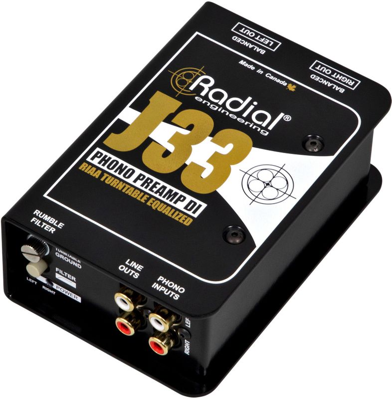 Radial - J-33 - Phono Voorversterker - RIAA-correctie - Studio Preamp