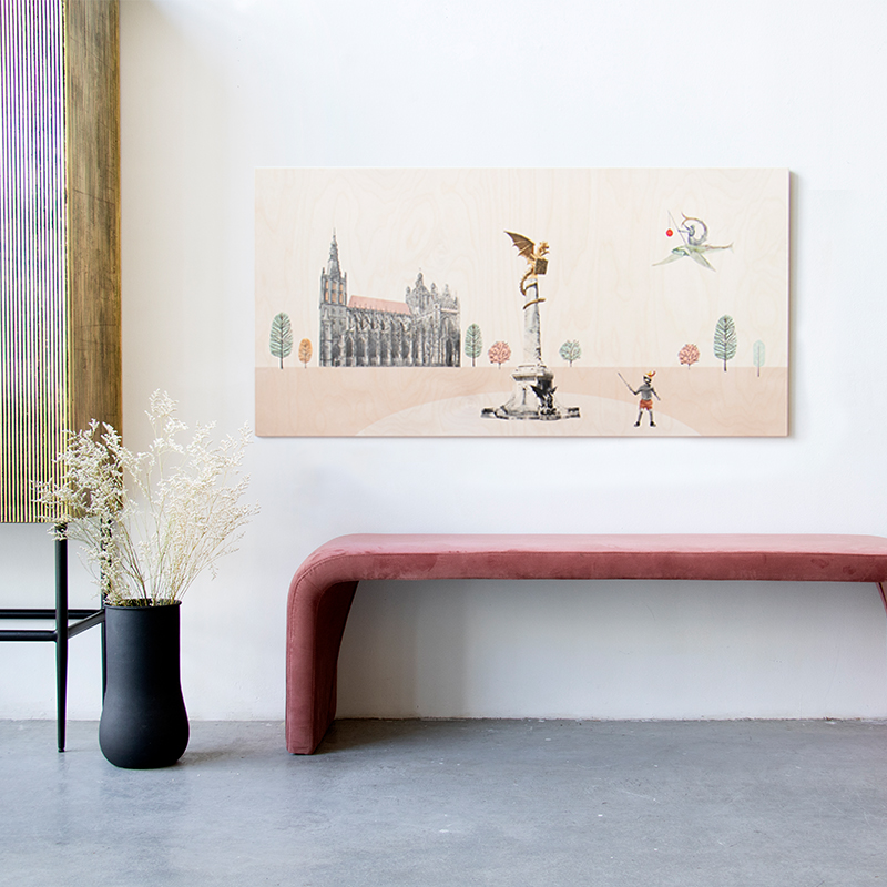 StoryWood wandpaneel Sprookjesachtig Den Bosch 80 x 40 cm