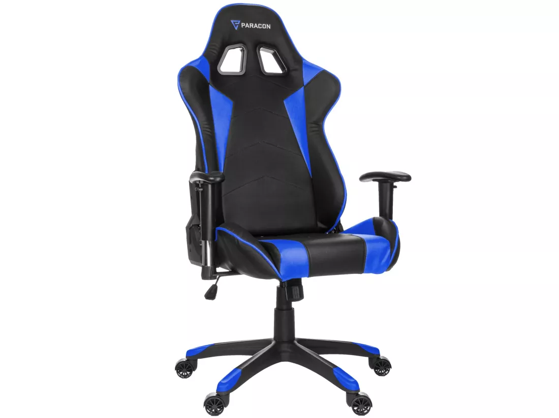 Paracon Knight Fauteuil de gamer avec oreiller cervical et soutien lombaire, bleu.