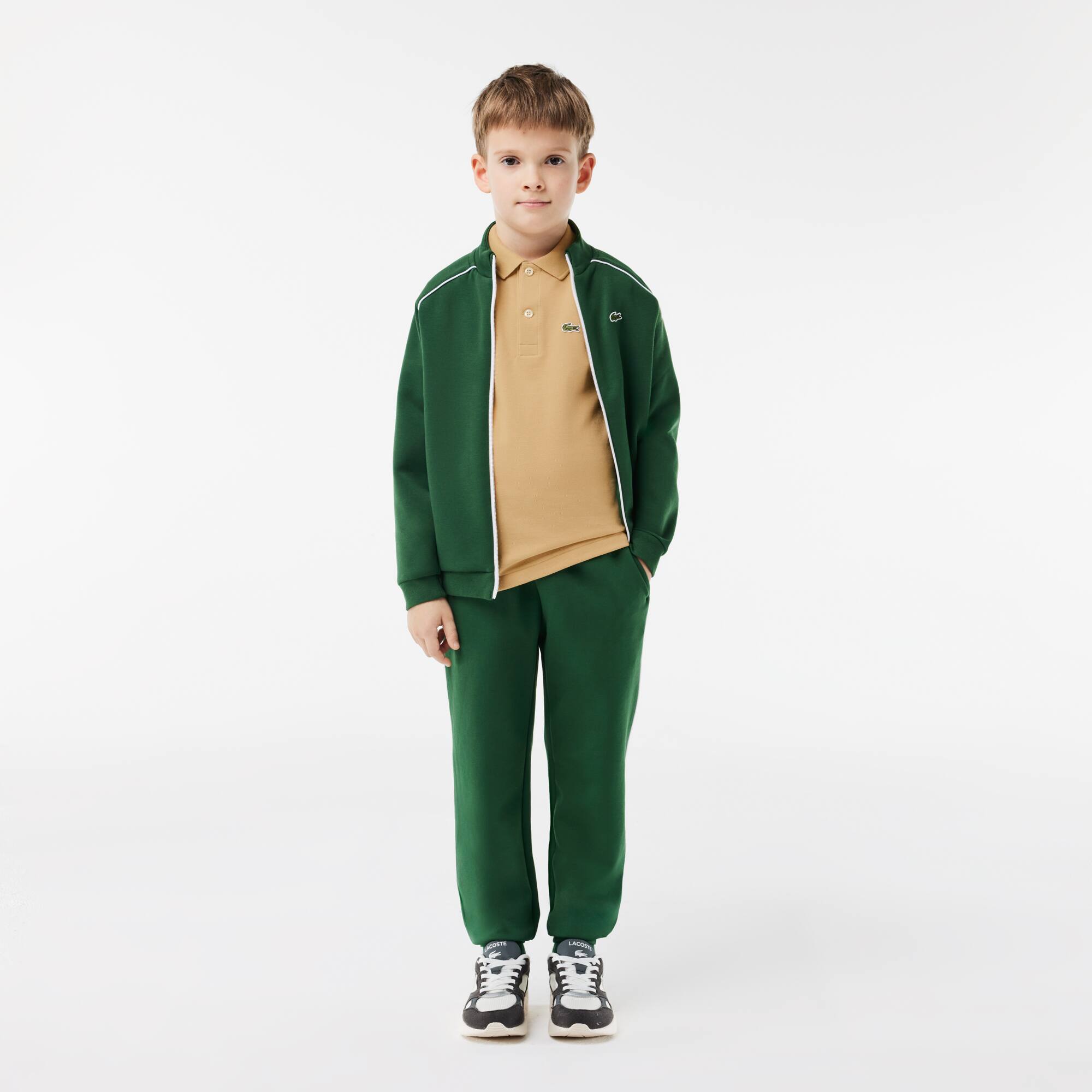 Polo enfant Lacoste regular fit en petit piqué uni Polos - Beige - Lacoste - Enfant