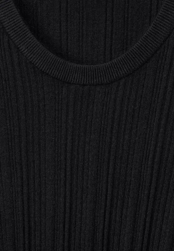 Kurzarm Strickpullover - Black