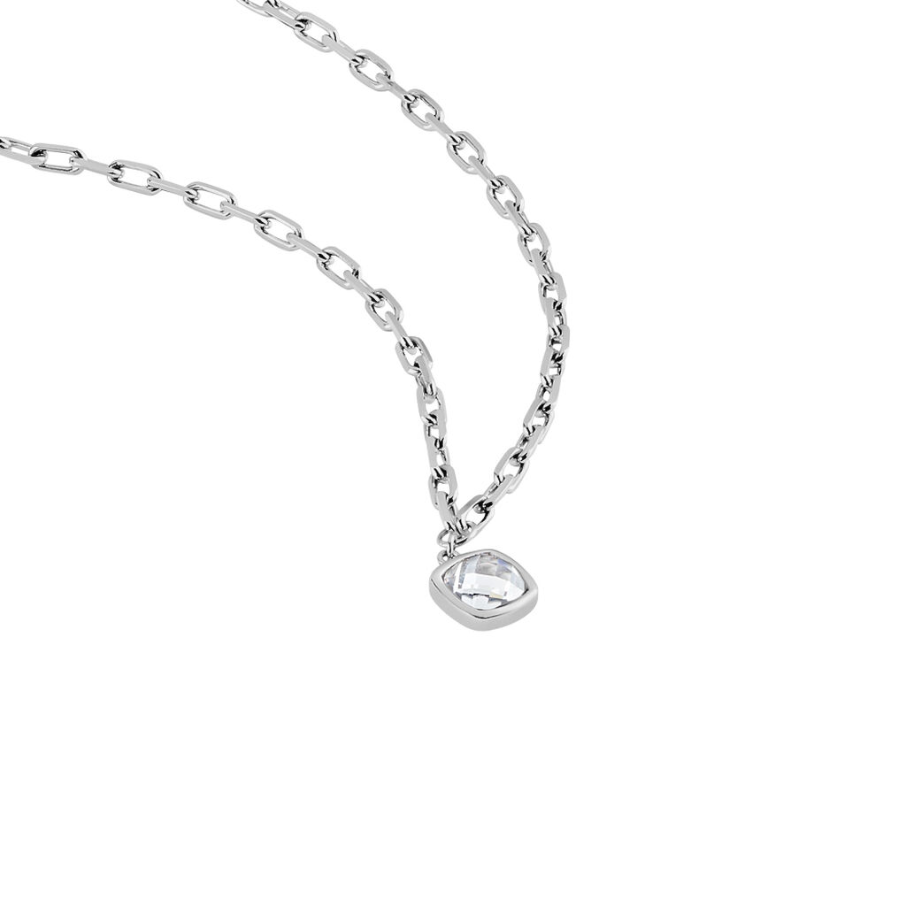 Collier Basch Argent Blanc Oxyde De Zirconium